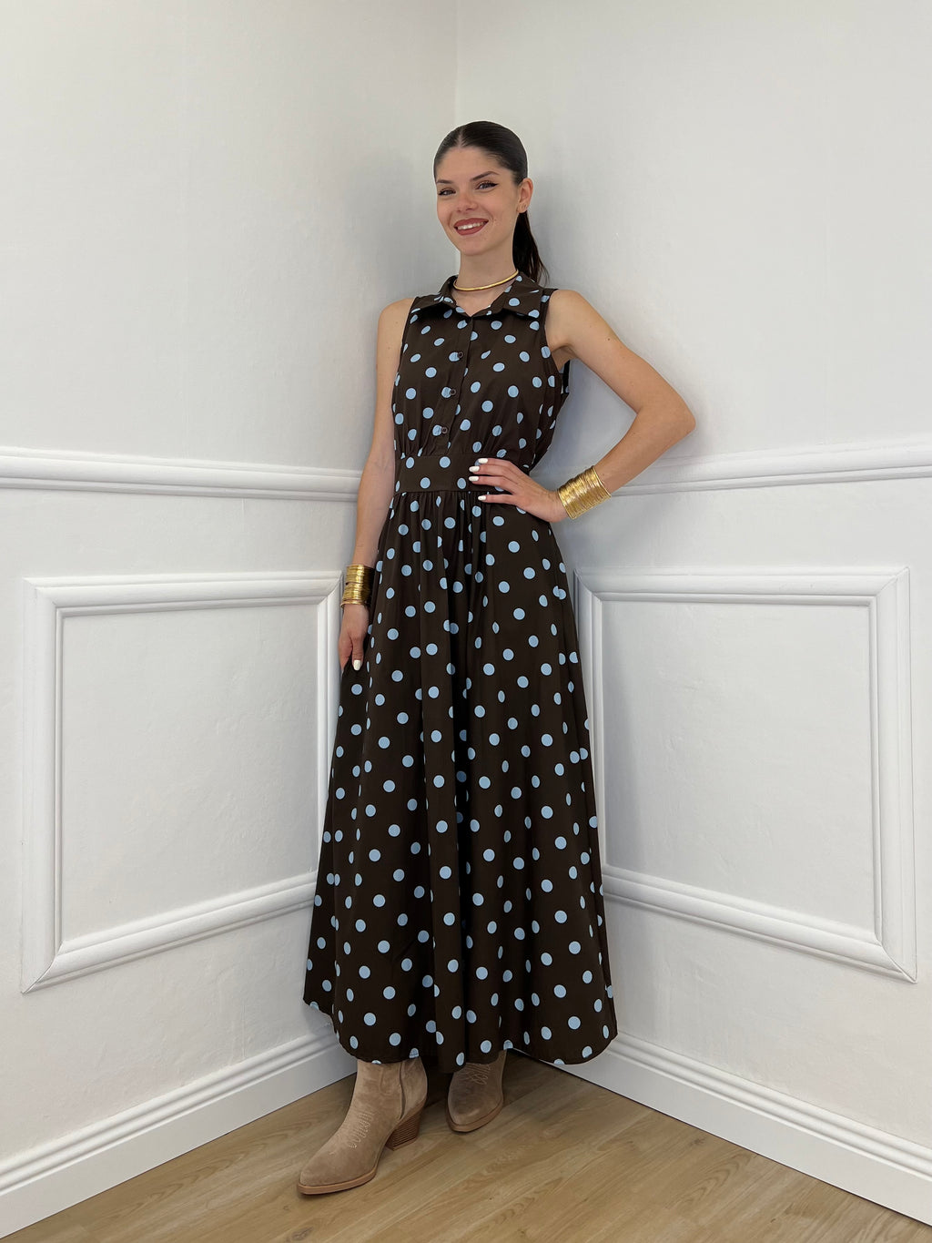 Abito Smanicato Pois 25110 Moro