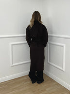 Cappotto Doppiopetto Cintura 29077 Marrone
