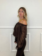Blusa Boho Con Ricami 89039-1 Marrone