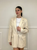 Blazer Oversize in Eco Pelle 30551 Beige