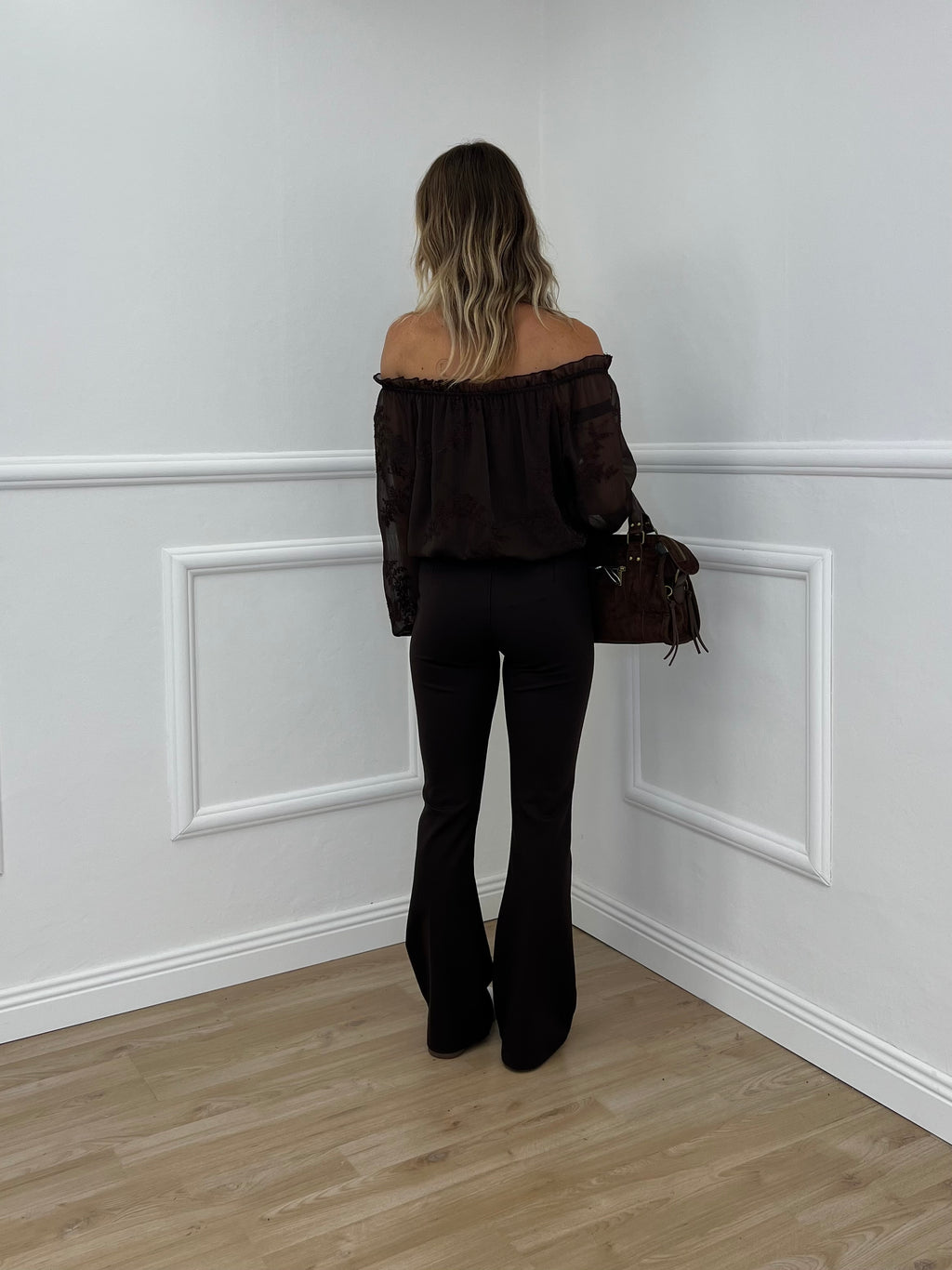 Blusa Boho Con Ricami 89039-1 Marrone