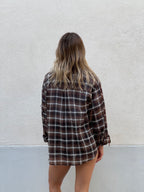 Camicia Madras Paillettes C283 Marrone