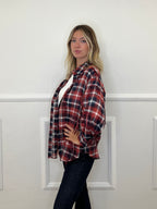 Camicia Madras Paillettes C283 Bordeaux