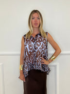 Camicia Trapezio Fantasia 4565 Azzurro e Moro