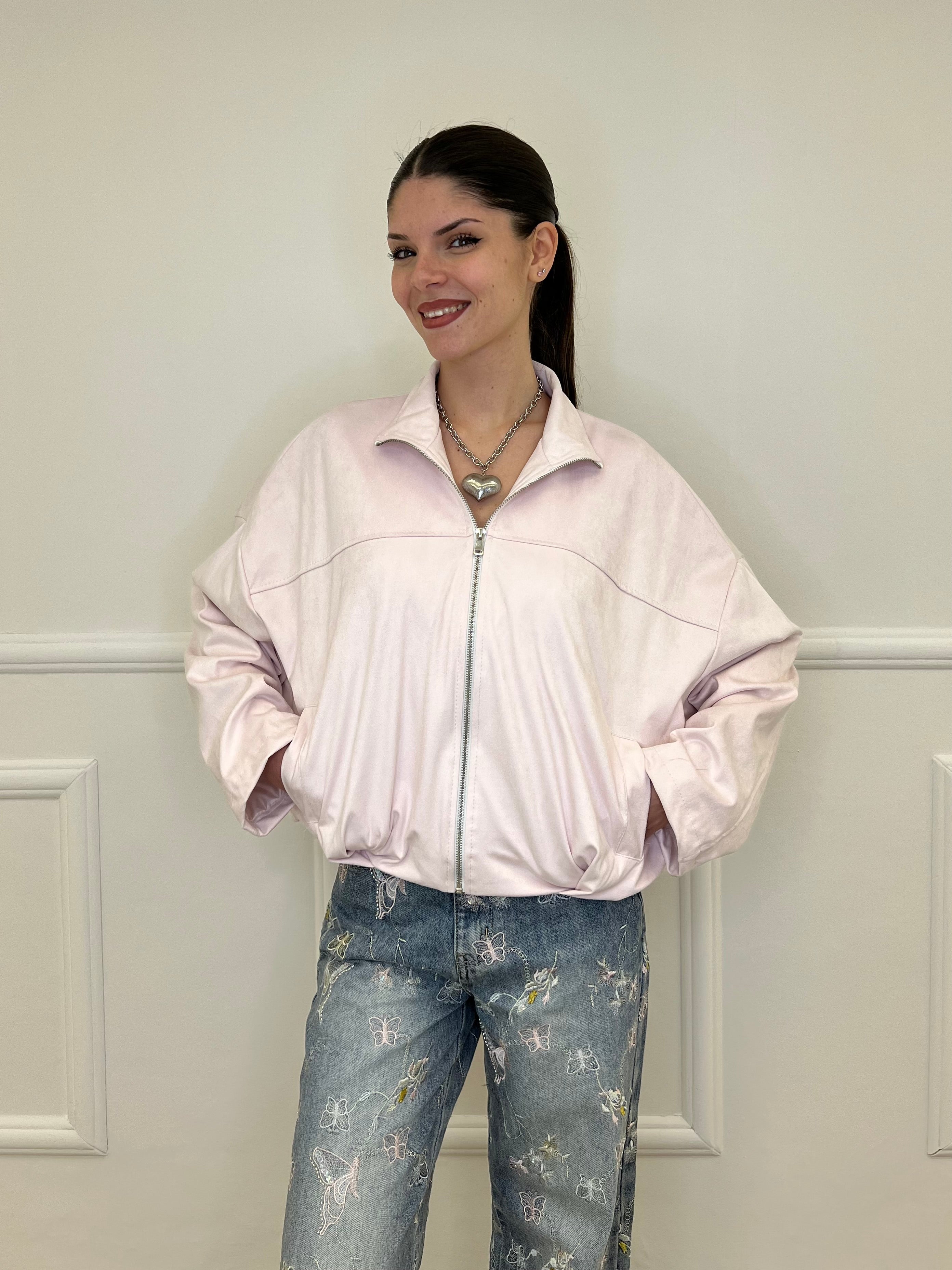 Bomber Scamosciato MG239 Rosa