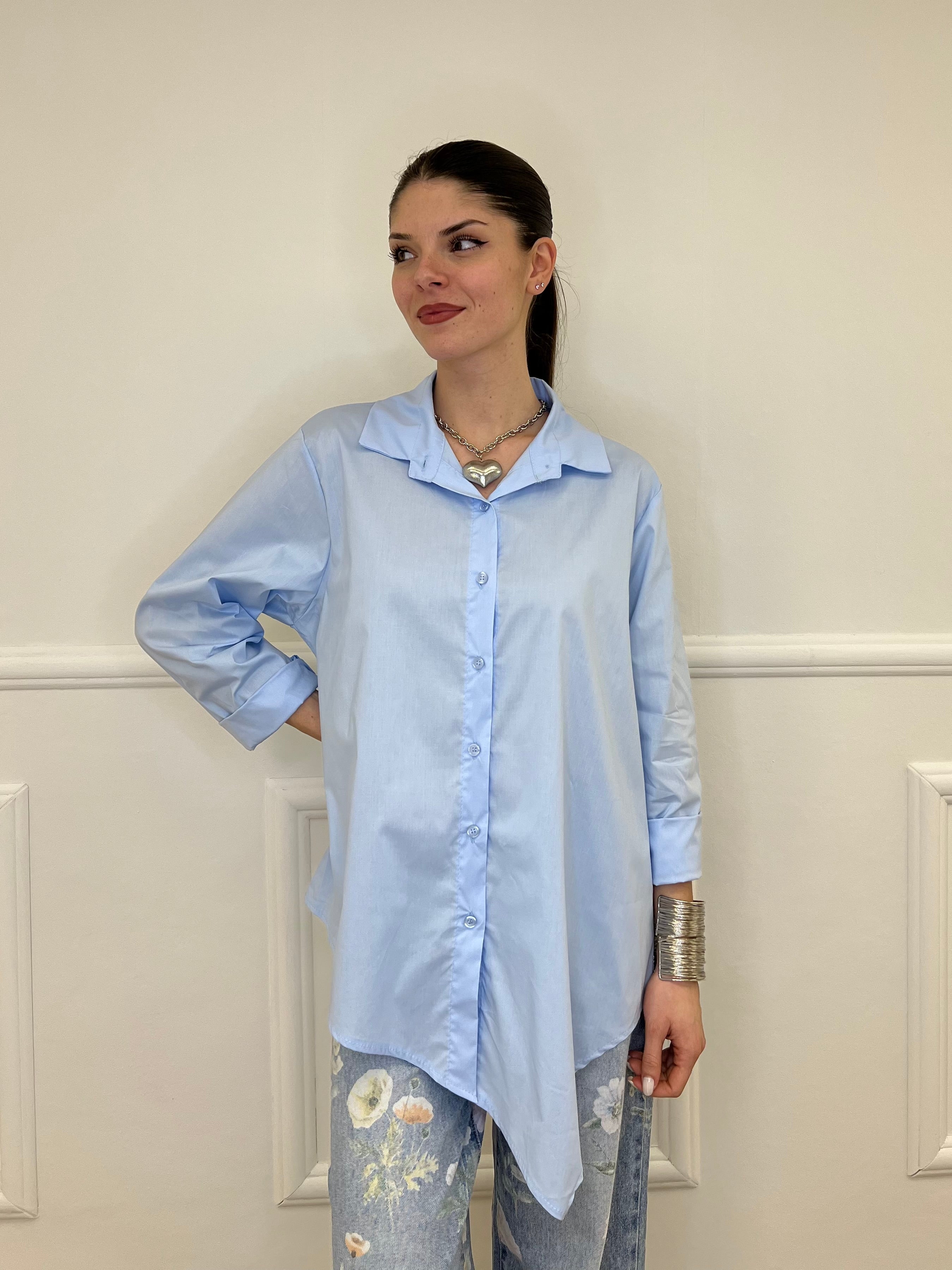 Camicia Asimmetrica 41915 Azzurro