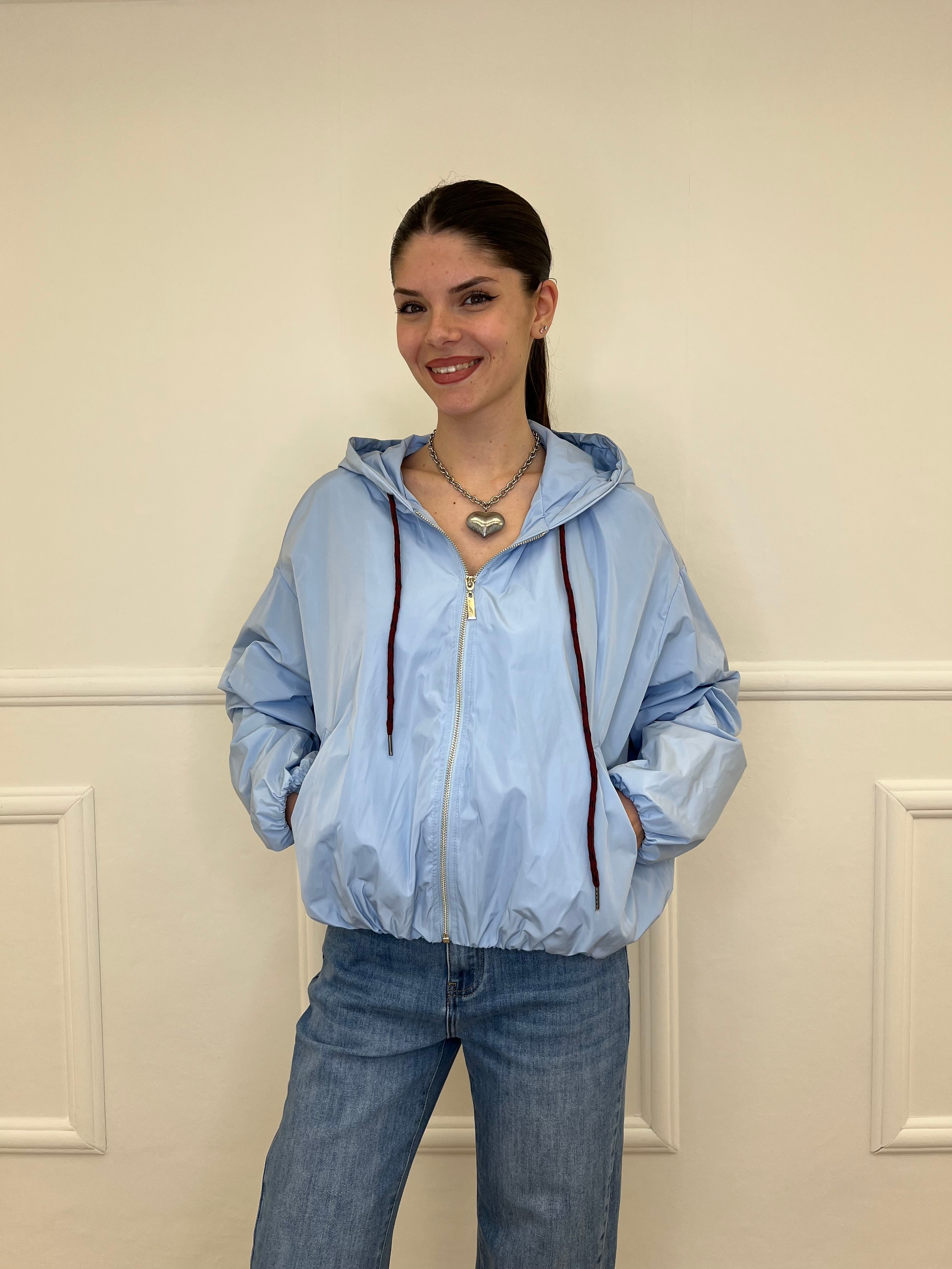 Giubbino Taffetà Cappuccio 5029 Azzurro