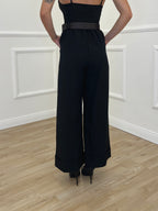 Panta Palazzo Risvolto Gabardine 26521 Nero