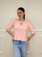 Maglia Trecce Barchetta 6524 Rosa