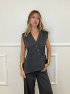 Gilet Chiusura Diagonale 2430 Grigio