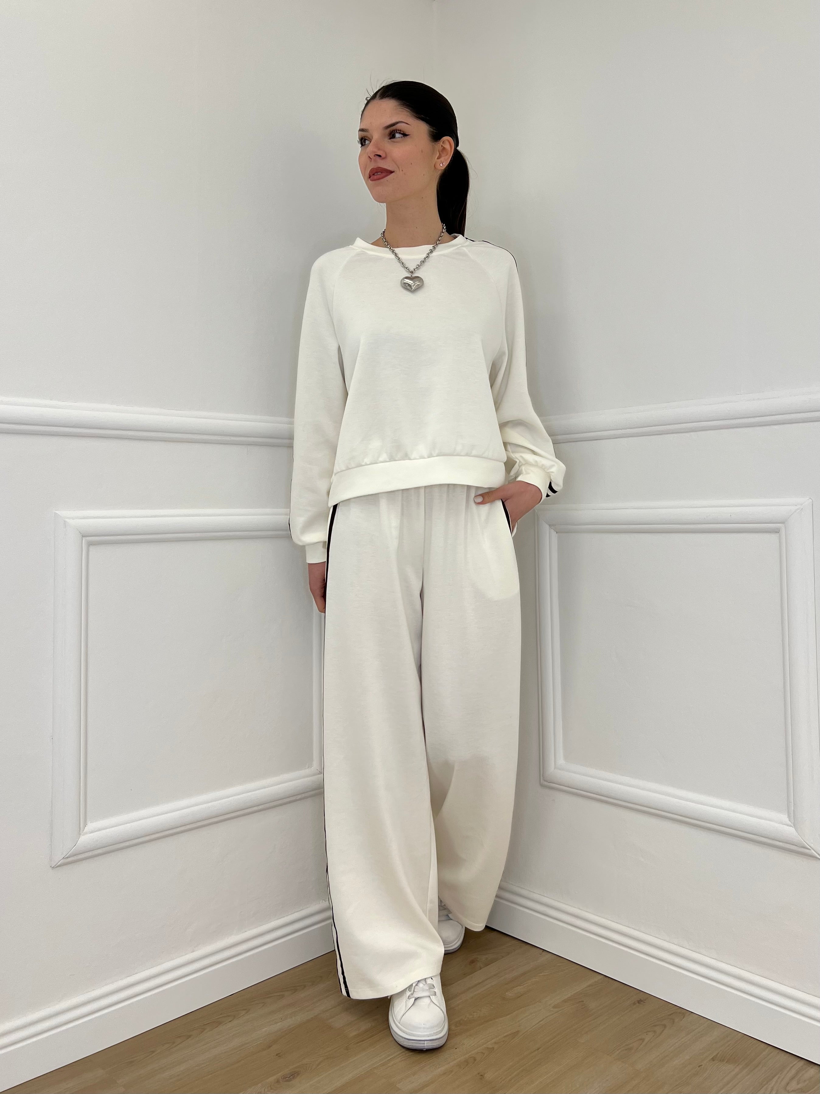 Tuta Bande Girocollo 88426 Panna