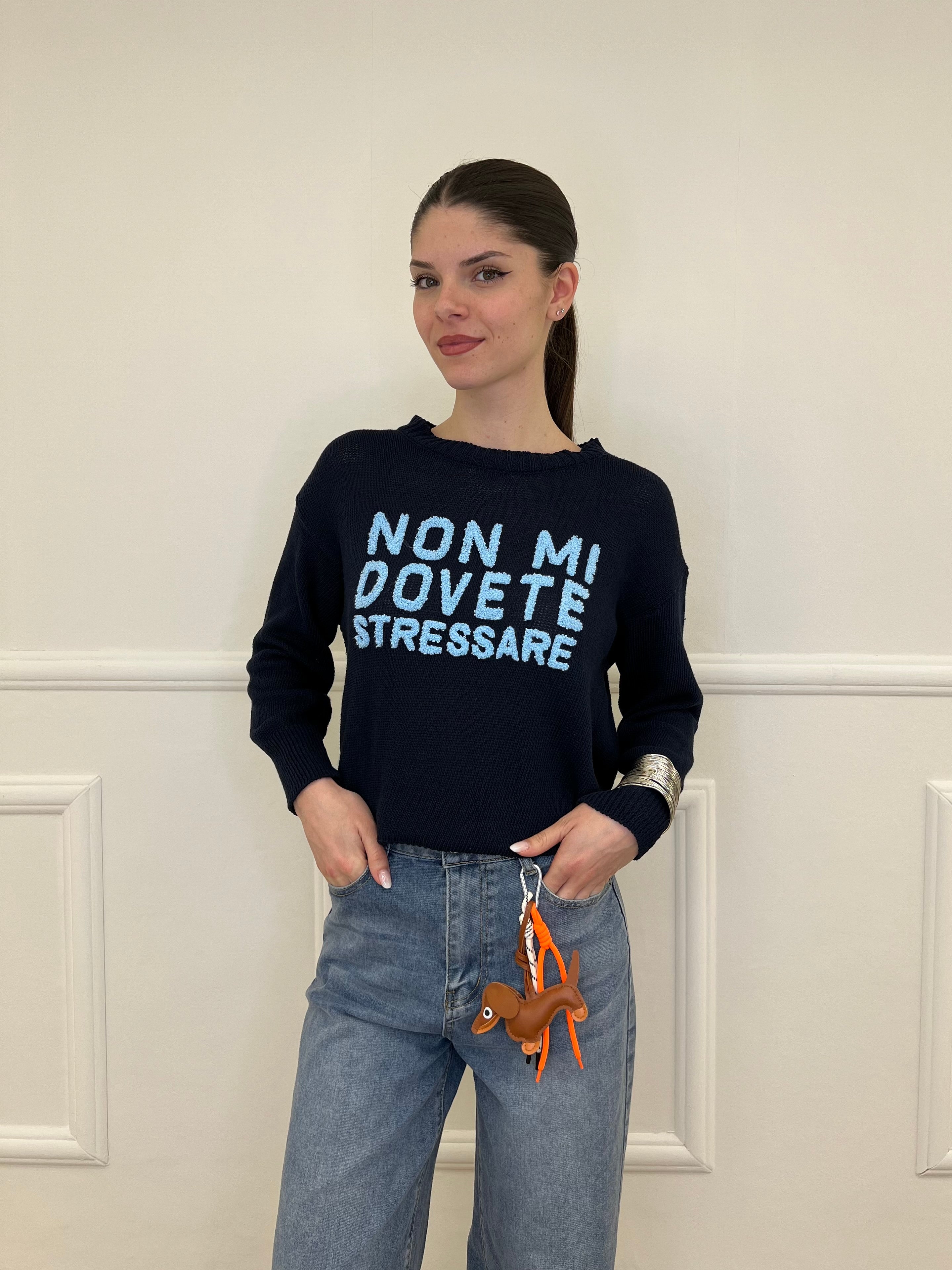 Maglia "Non Mi Dovete Stressare" 3695 Blu