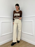 Pantalone Millerighe 824604 Panna