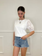 T-shirt Maniche Sangallo A4684 Bianco