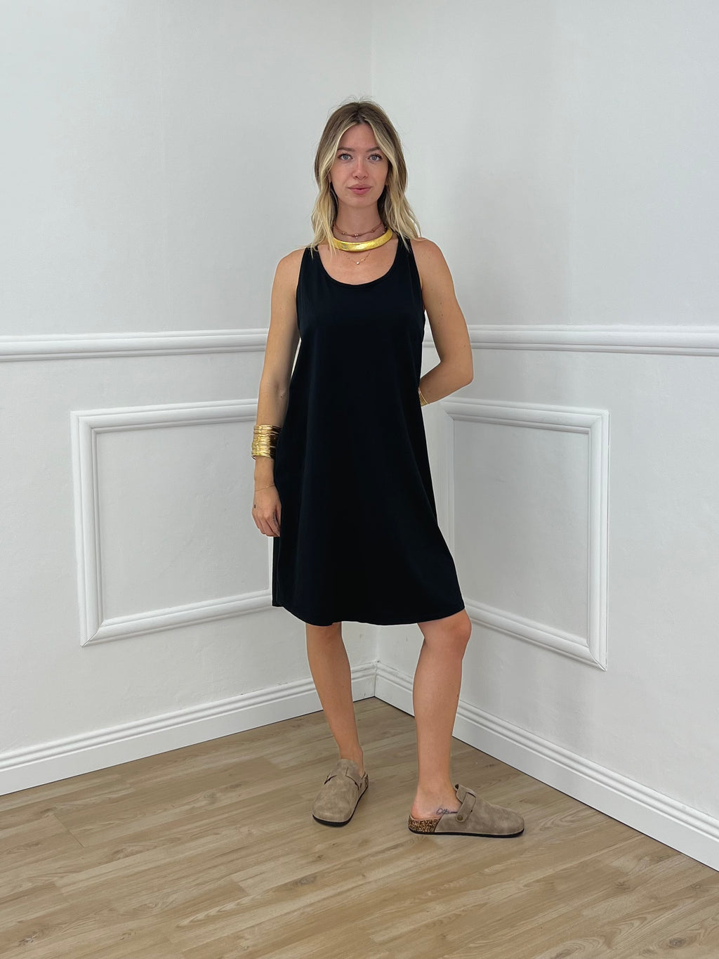 Vestito Cotone Cut Out A0894 Nero