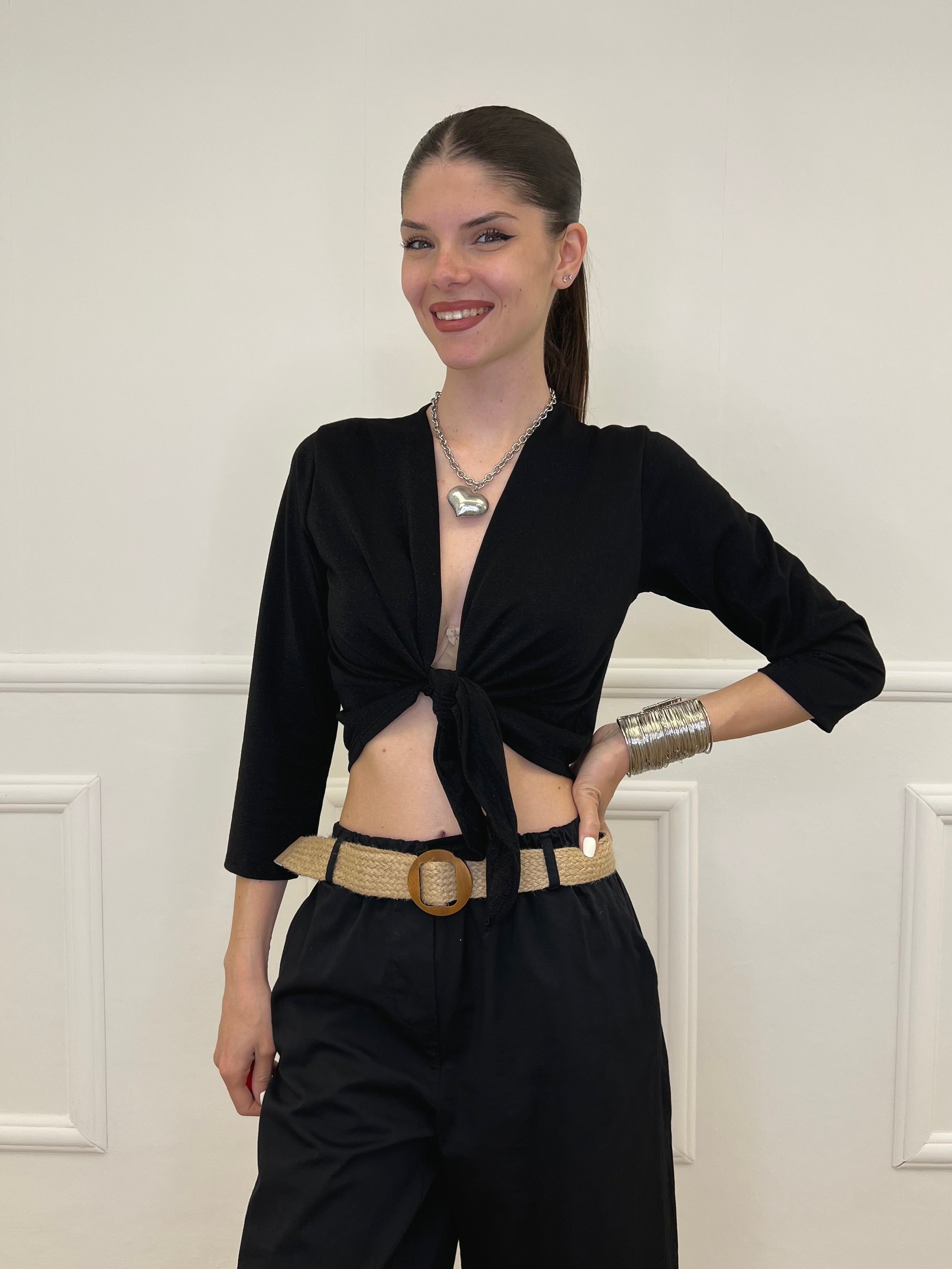 Coprispalle Aperto In Lurex 623 Nero