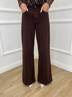 Jeans a Palazzo 2297 Marrone