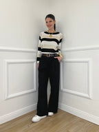 Maglia a Righe 25054 Nero