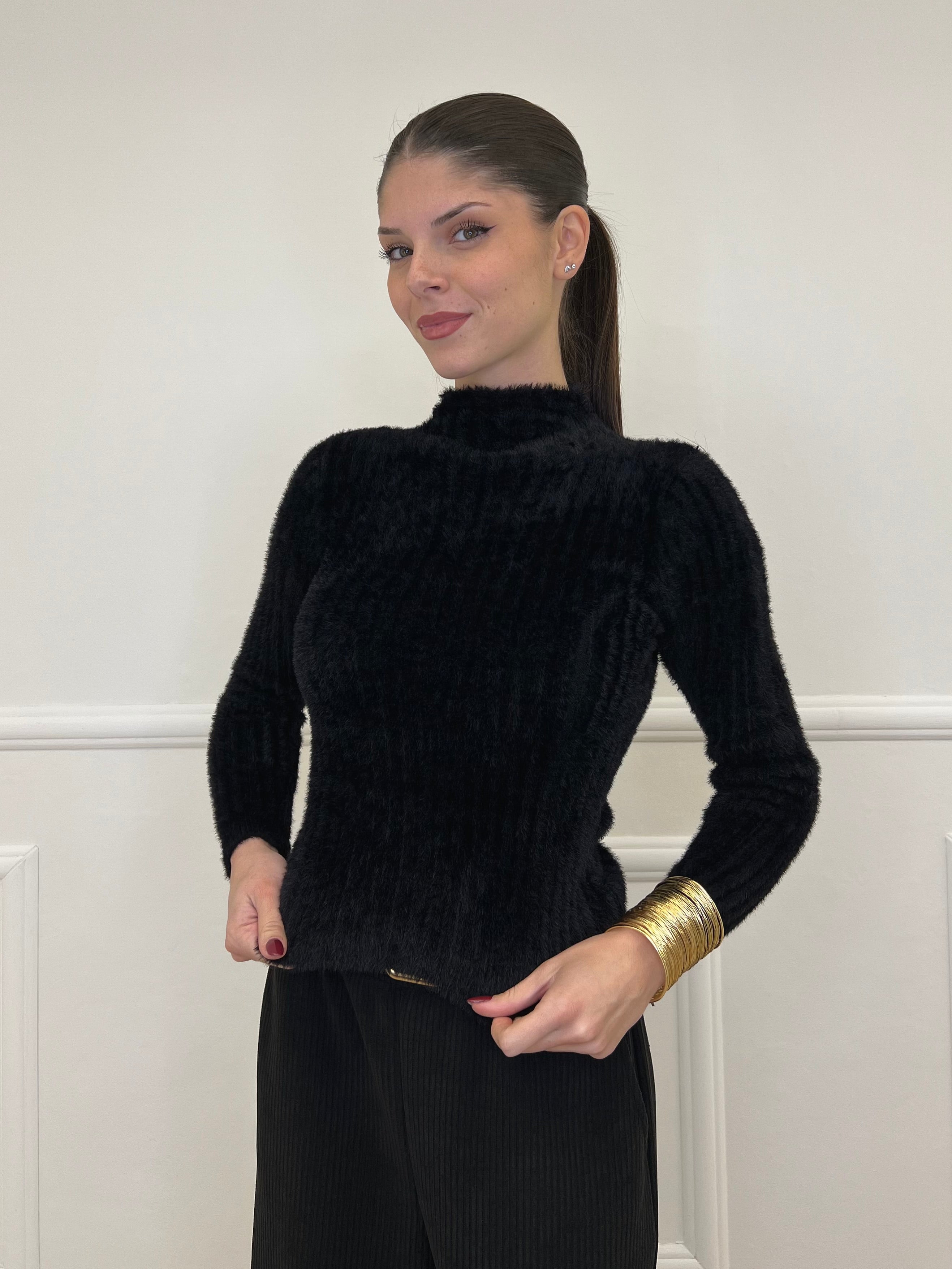 Maglia Fluffy Lupetto 8881 Nero