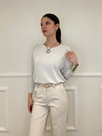 Maglia in Filo di Viscosa J185 Ecru