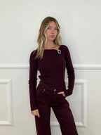 Maglia Drappeggio Fibbia 5560 Burgundy