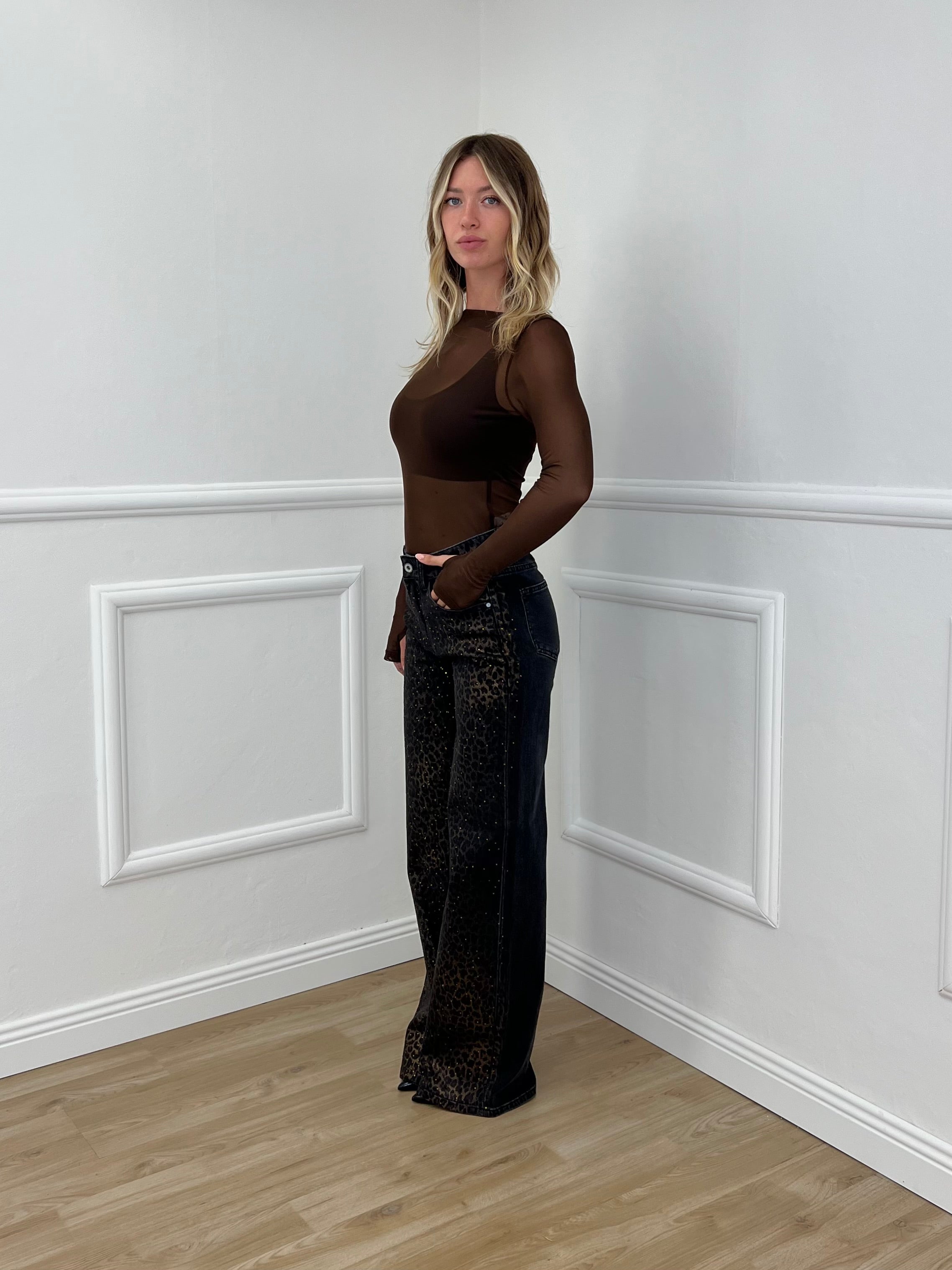 Maglia Tulle Lumina LC260454 Marrone