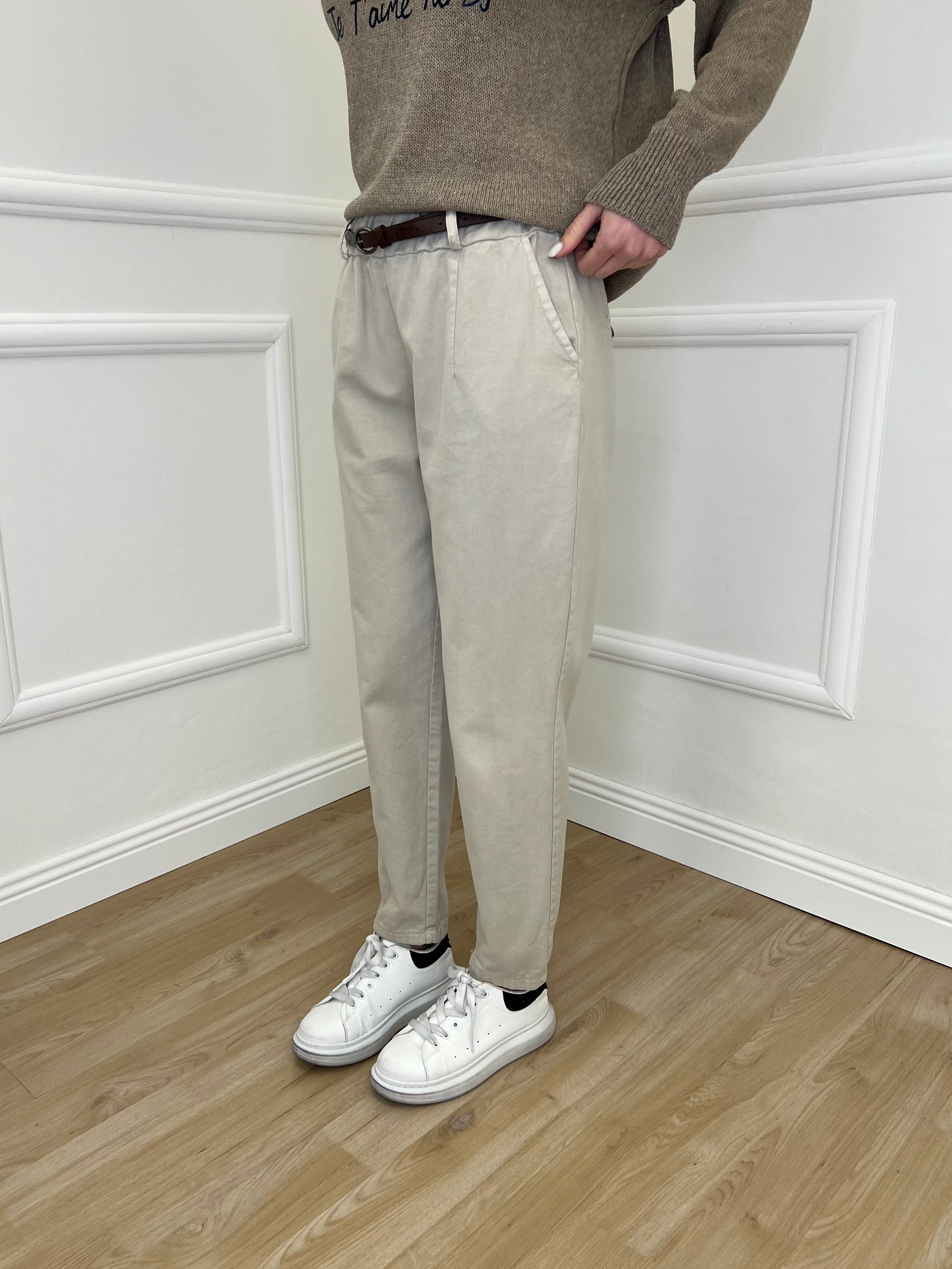 Pantalone Baggy Twill A102 Beige