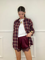 Shorts Lingerie Pizzo L337 Burgundy