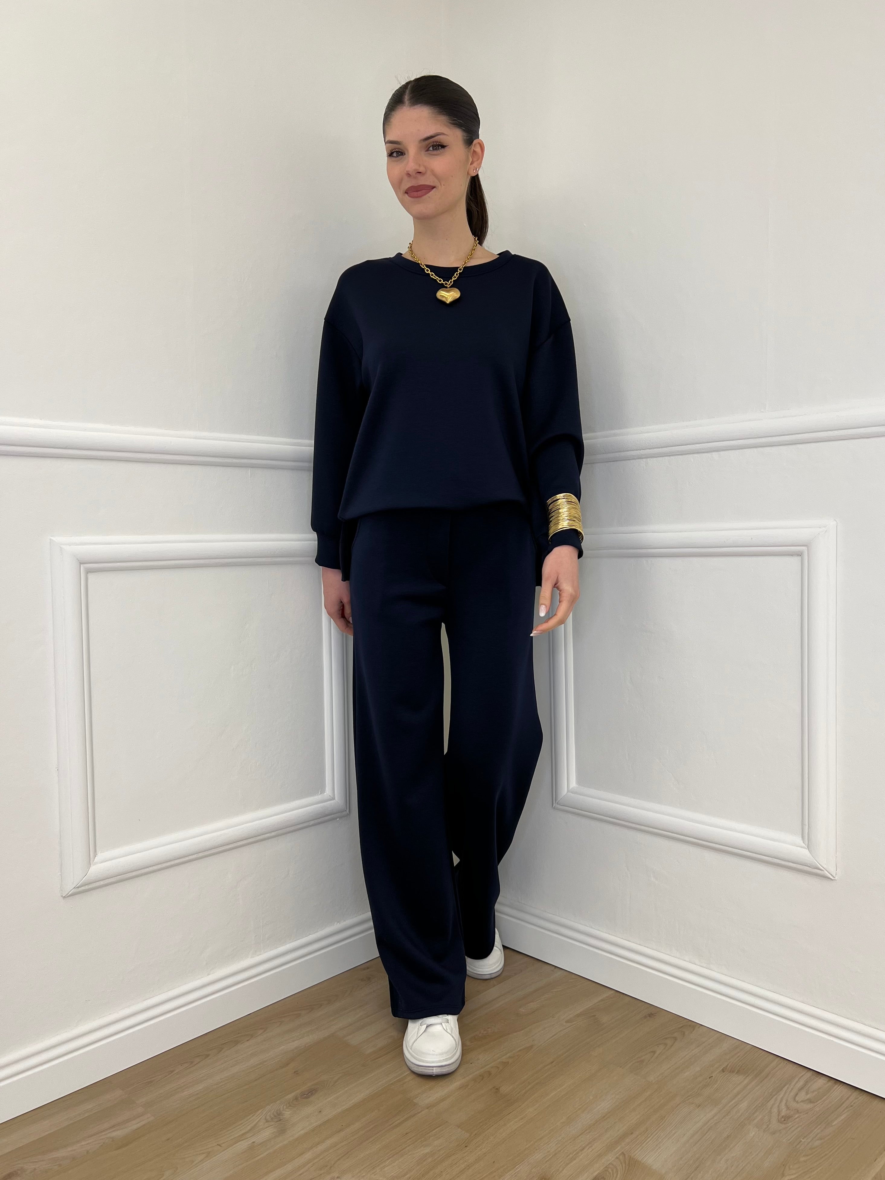 Tuta Over Girocollo 19143 Blu