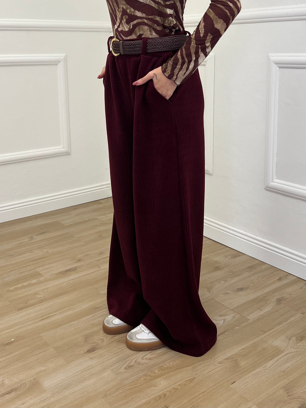 Pantalone Corduroy Cintura 27998 Burgundy