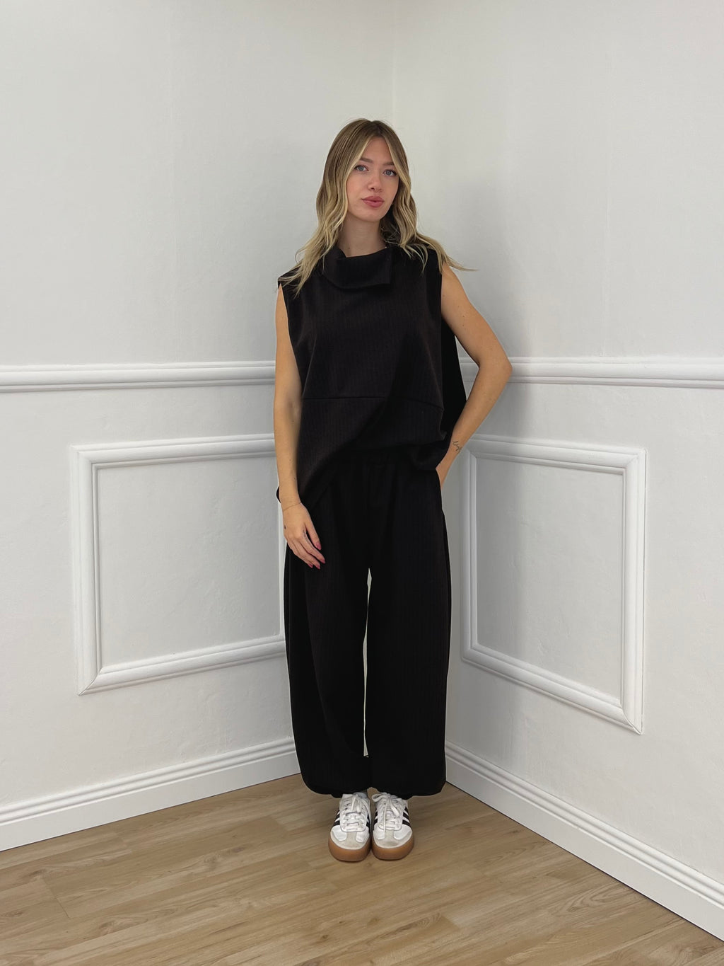 Maxi Felpa Gessata Smerigliata 42643 Marrone