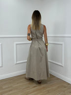 Abito Cotone Cintura 364997 Beige