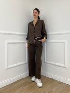 Camicia Over Coreana 3020 Marrone