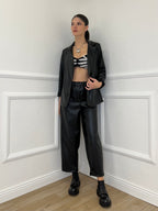 Pantalone Baggy Ecopelle 25348 Nero