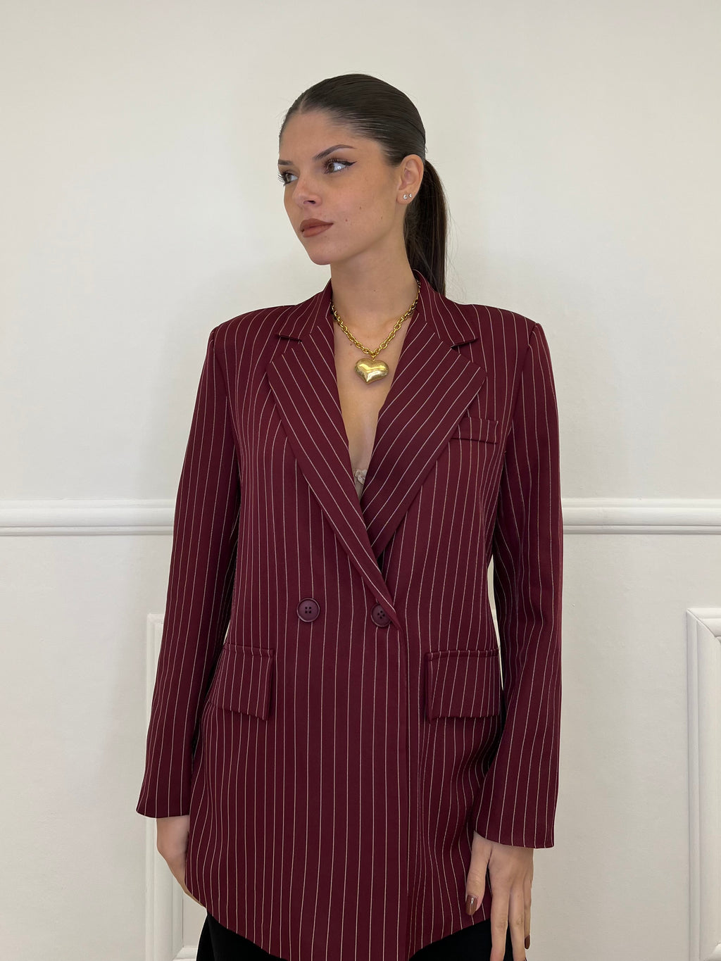 Giacca Gessata 3270 Burgundy