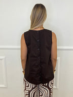 Blusa Popeline Bottoncini 2692 Marrone