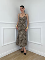 Vestito In Satin Animalier 9857 Maculato