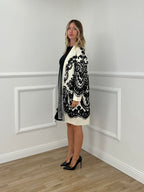 Cardigan Cappotto Jacquard 8201 Bianco