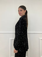 Giacca Ciniglia Paillettes 2466 Nero