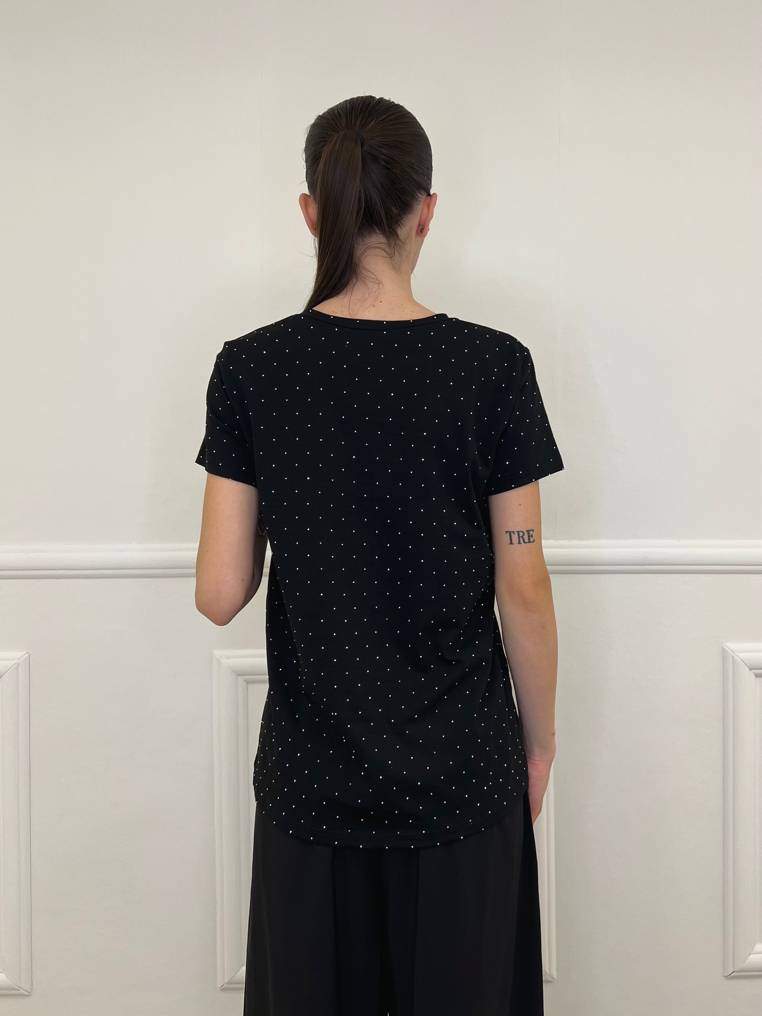 T-shirt Strass 8142 Nero