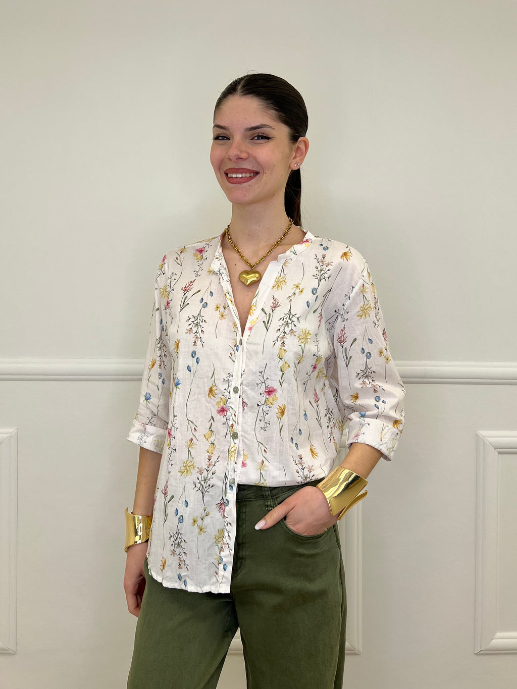 Camicia Fiori Strop Coreana 2588