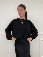 Felpa Crop 83625 Nero