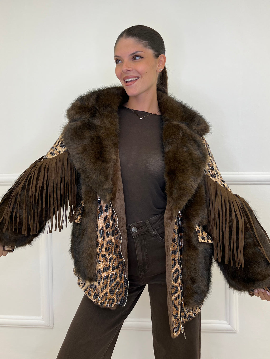 Pelliccia Animalier Frange DL30100