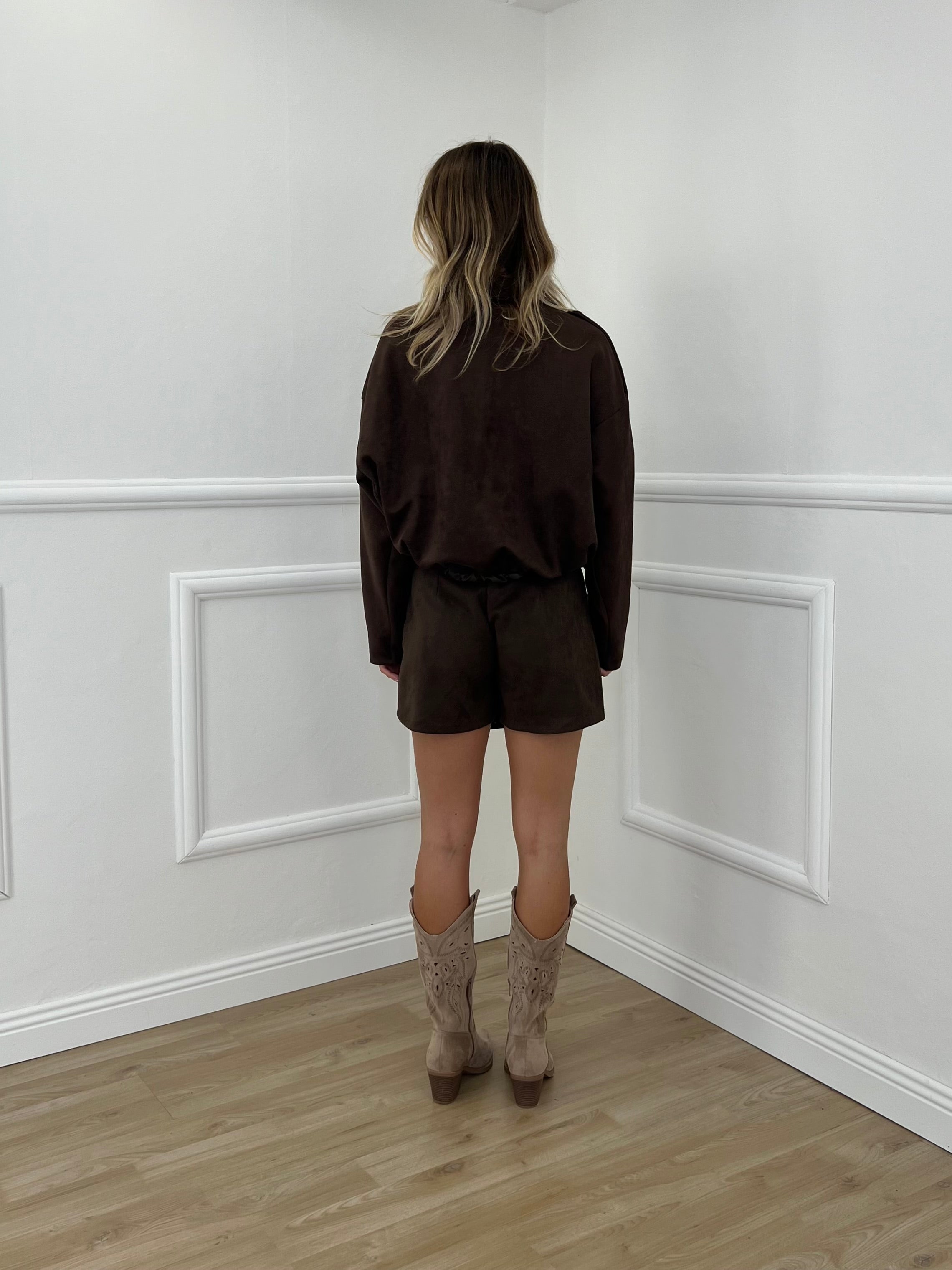 Bomber Scamosciato D28021 Moro