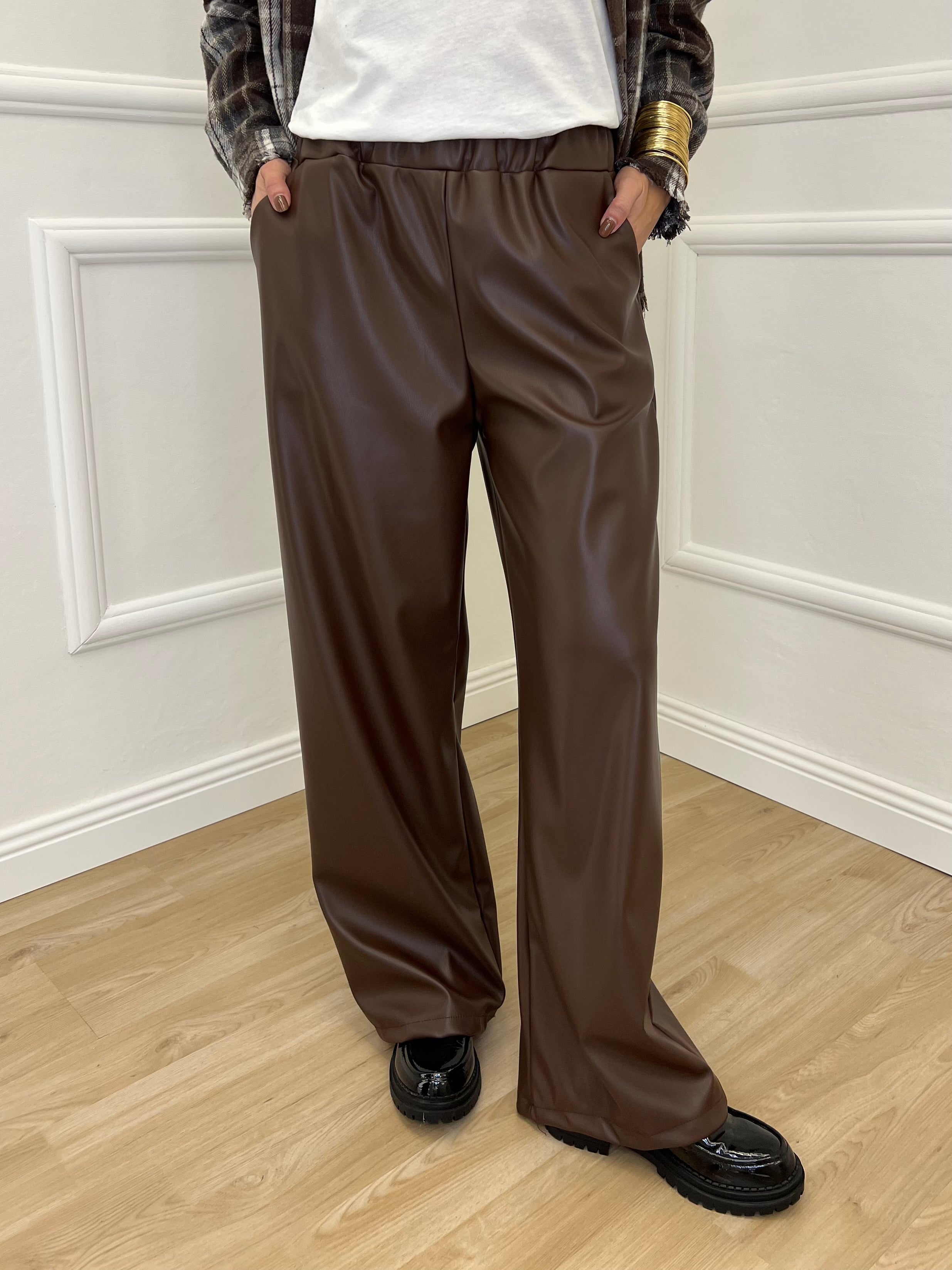 Pantalone Ecopelle 8043 Marrone