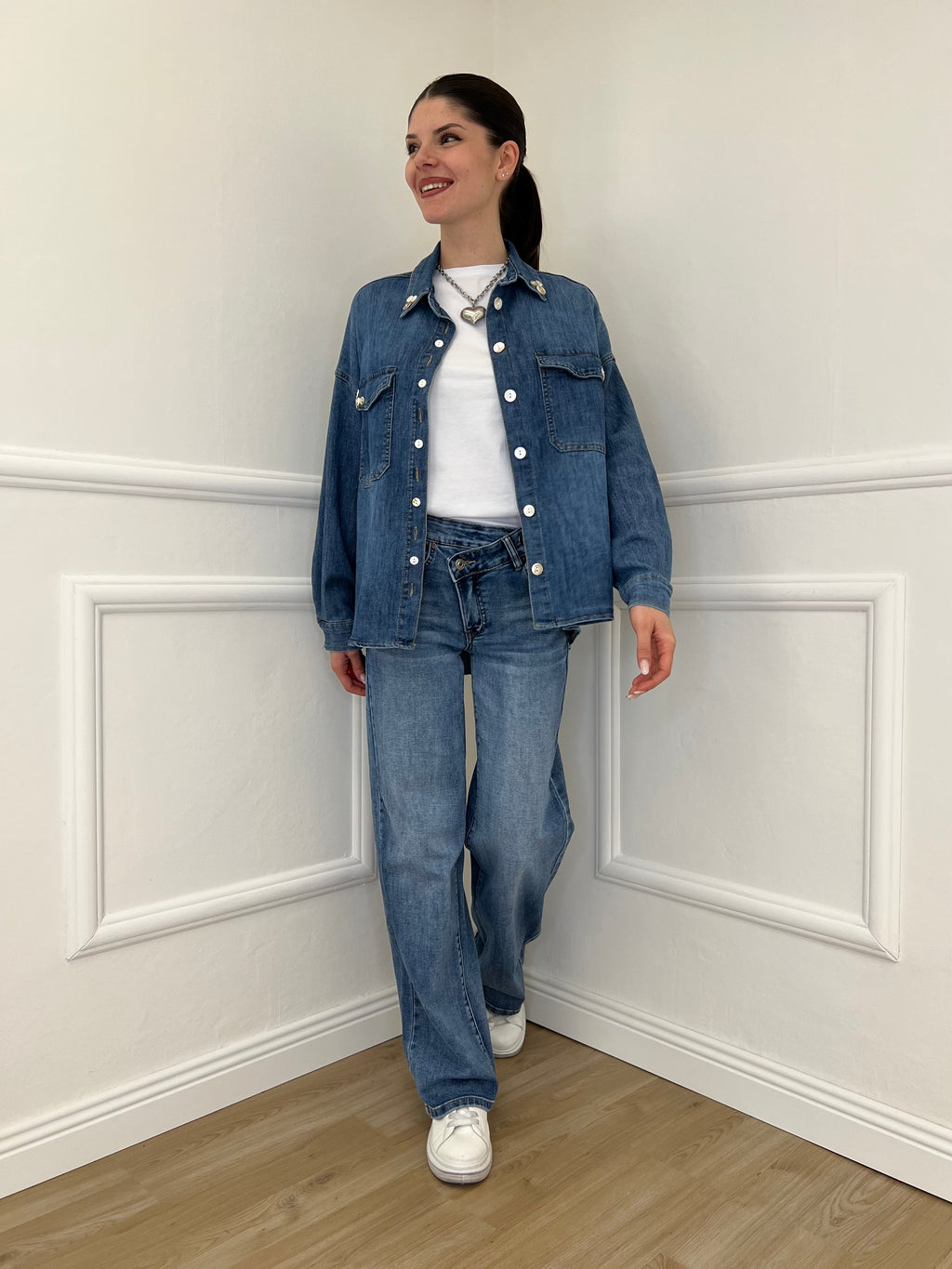 Camicia Denim Over Bottoni JC971