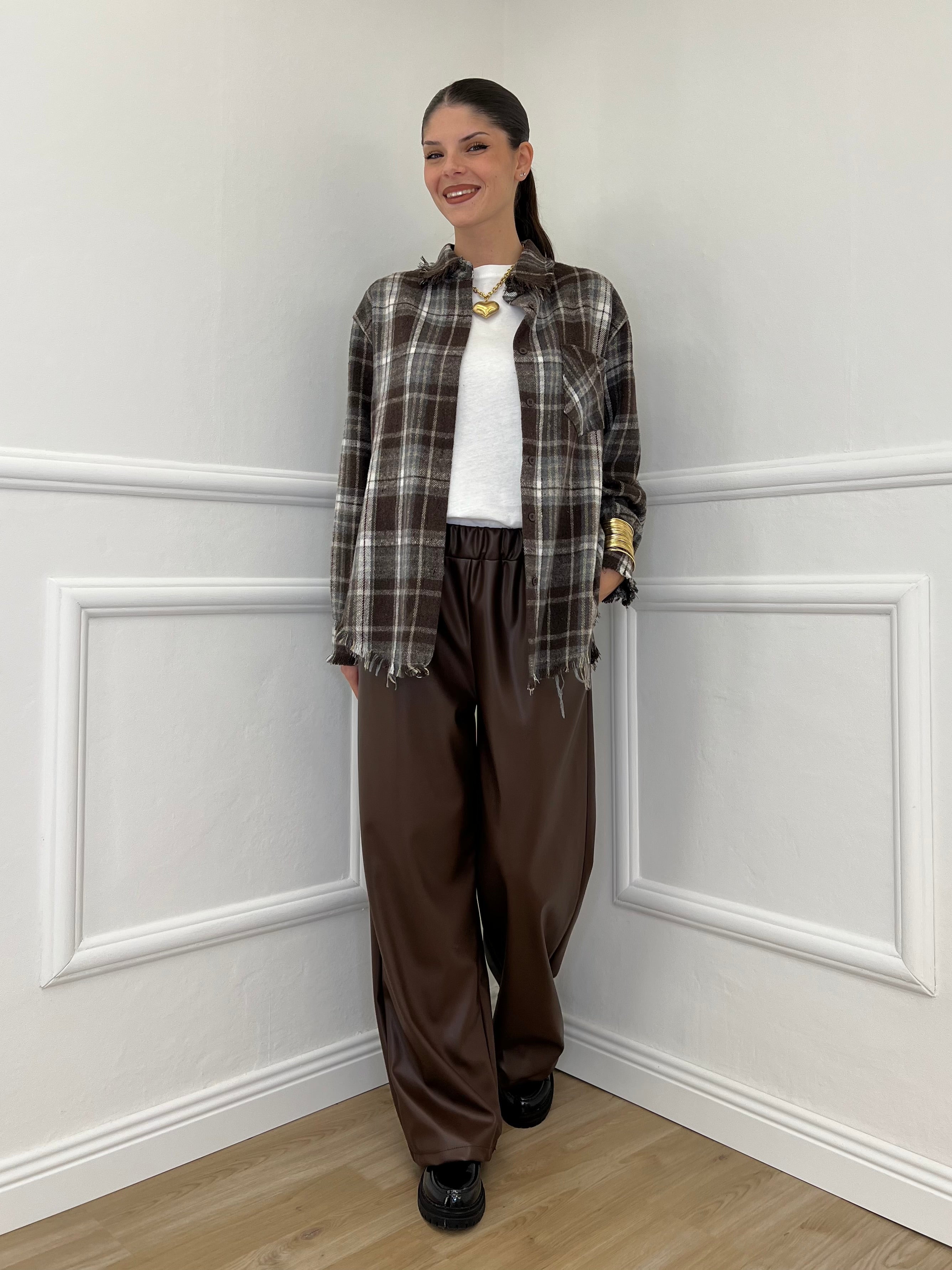 Pantalone Ecopelle 8043 Marrone