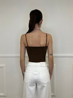 Top Con Spalline 25206 Marrone