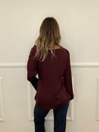 Blusa Satinata con Nodo e Drappeggio 20072 Bordeaux