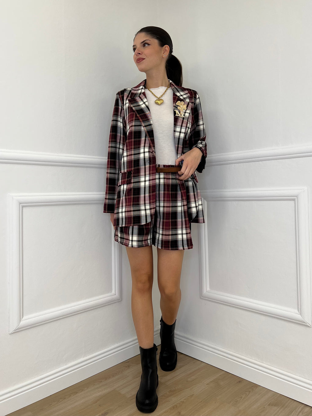 Completo Shorts A6964 Burgundy